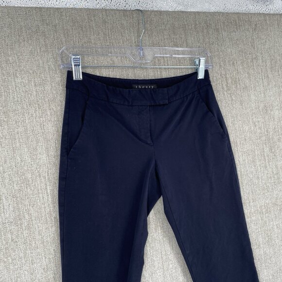 Theory Pants Tapered Ankle Stretch Ponte Dress Workwear Office Ponte 0 - Picture 2 of 11